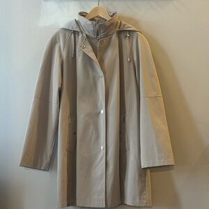 Gallery Tan Trench Coat with Hood